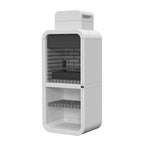 Moderne betonnen tuinhaard Lavina - Witte modulaire buitenhaard met barbecue en soft-edge design

